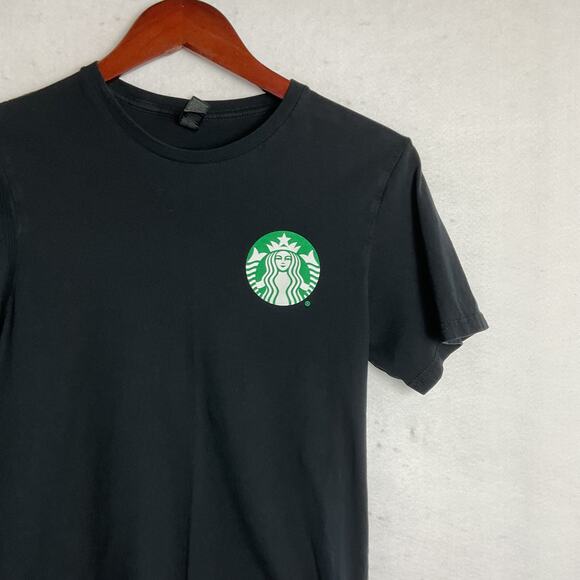 Starbucks Womens American Sign Language ASL Short Sleeve Logo Tee Small Black - Picture 4 of 11